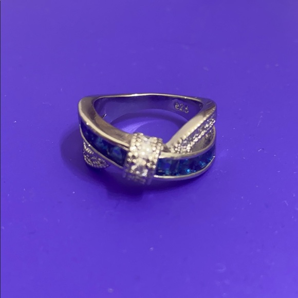 Blue sterling silver Ring - Picture 3 of 7
